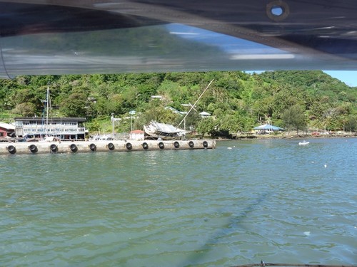 Tsunami - The dock after the water has receded - see yacht ON the dock © Wayne Hodgins